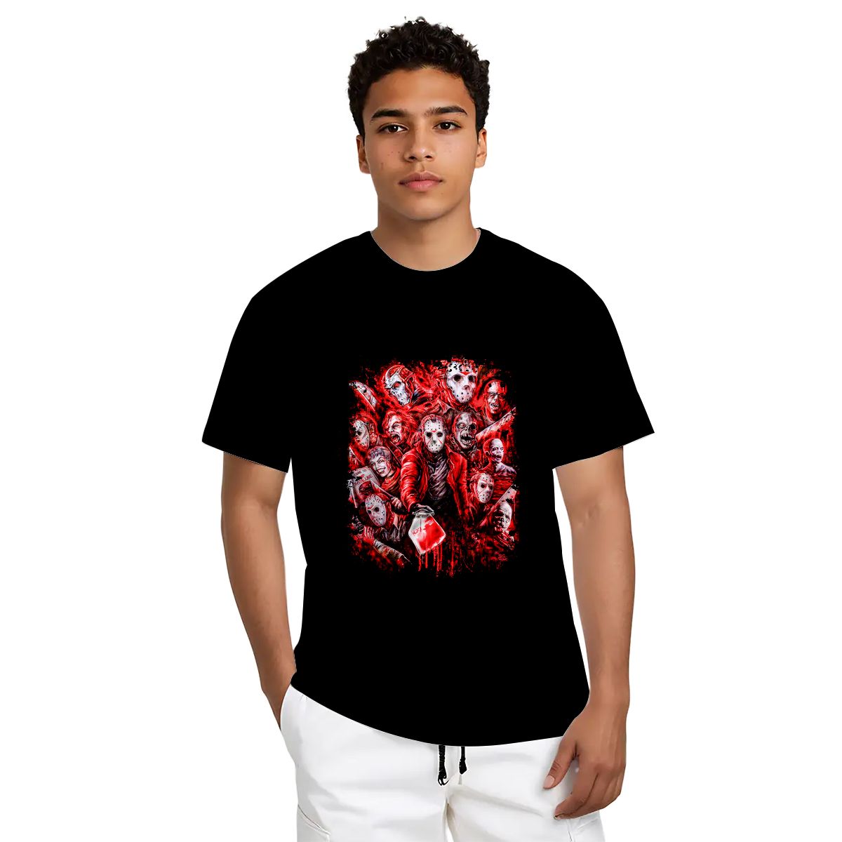 NEW Classic Horror Movies T-shirt Villains Collage Horror Fan (Made in the USA)