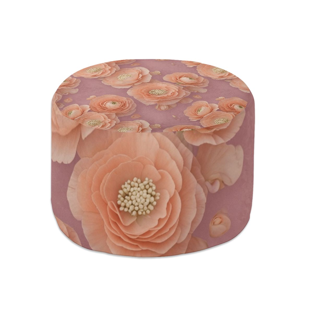 Round Pouf Ottoman 19jaskrybrzoskwiniaaop