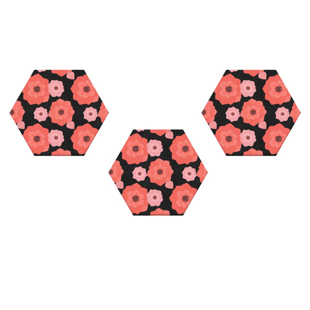 Hexagon Sound Absorbing Panels 3 Pieces 16cameliakoralaop