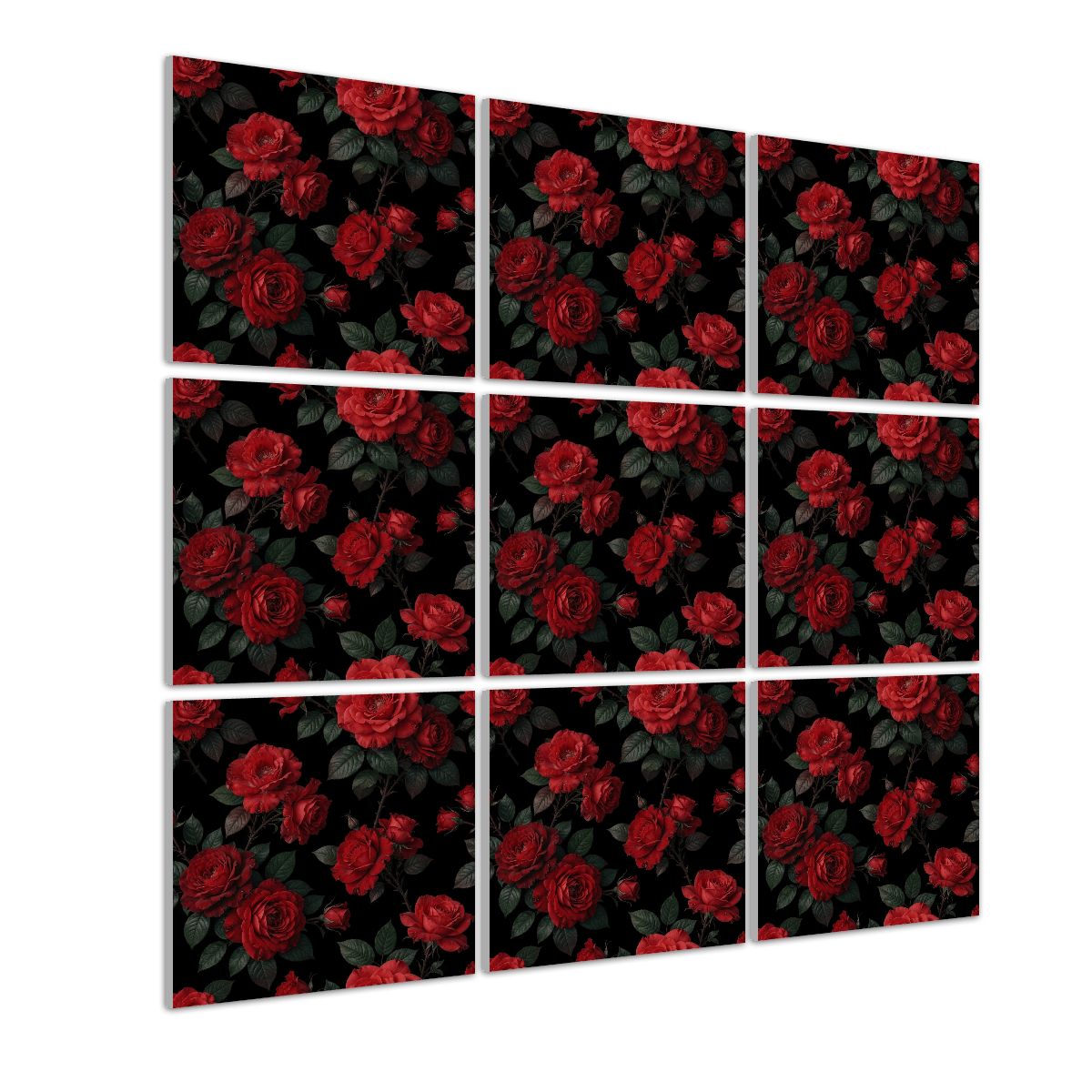 Sound Absorbing Wall Art 9 pcs 12rozeczerwoneaop