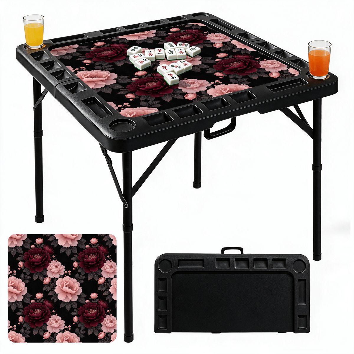 Black Foldable Mahjong Table 01peoniegardenaop