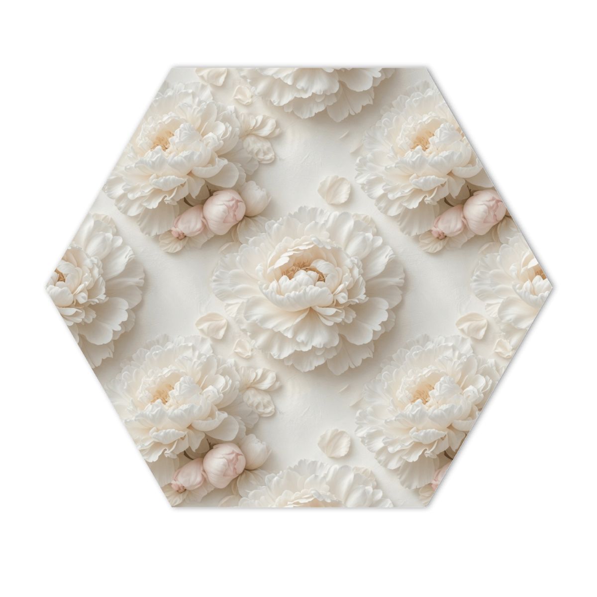 Peonie Biala — Panel heksagonalny