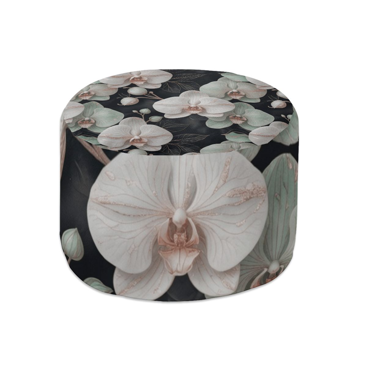 Round Pouf Ottoman 28orchideegesteaop