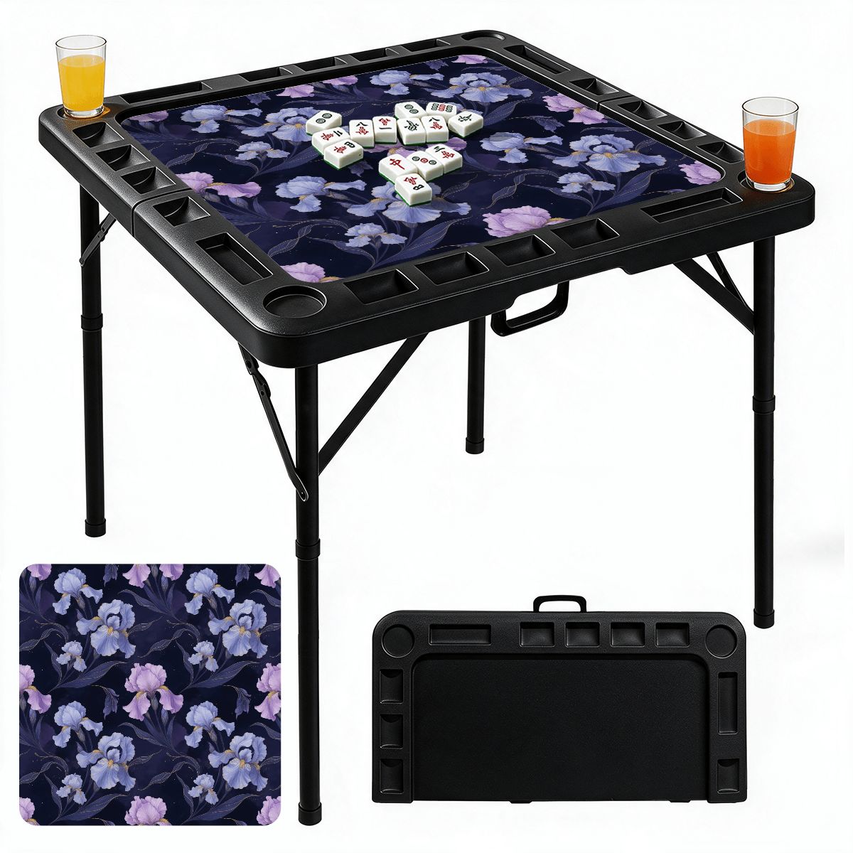 Black Foldable Mahjong Table 13irysyindigoaop