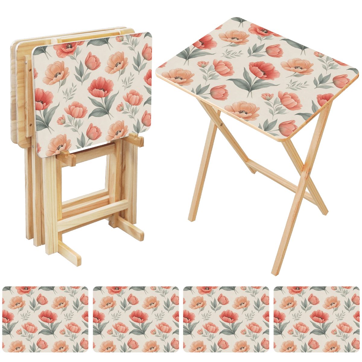 Tulipany Peach — TV tray
