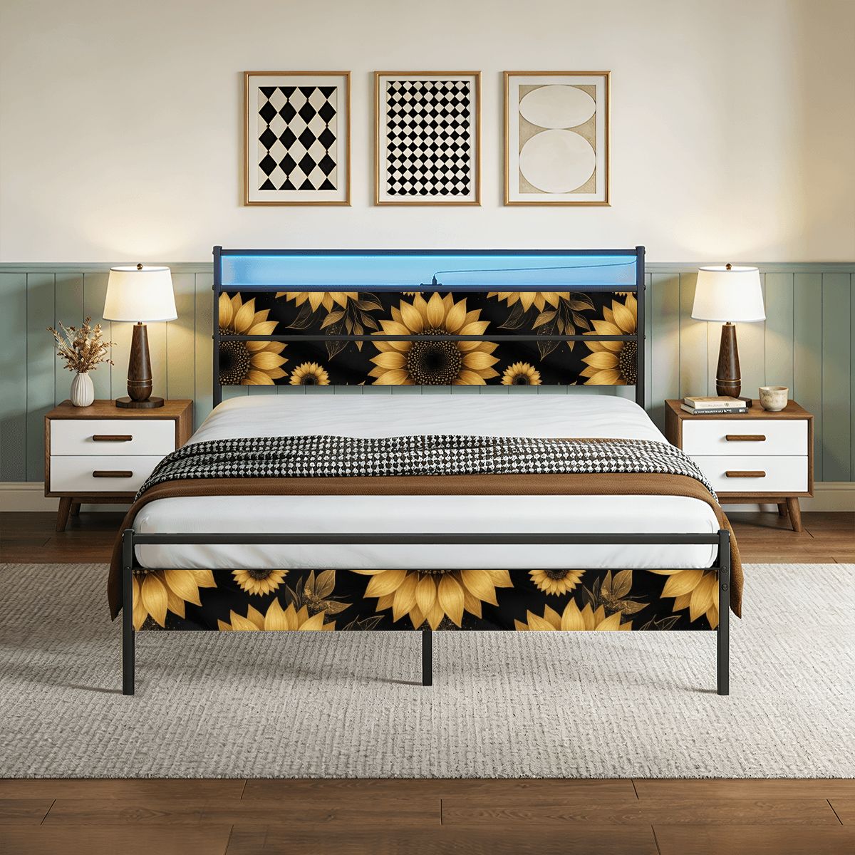 Bed Frame 22slonecznikigoldaop