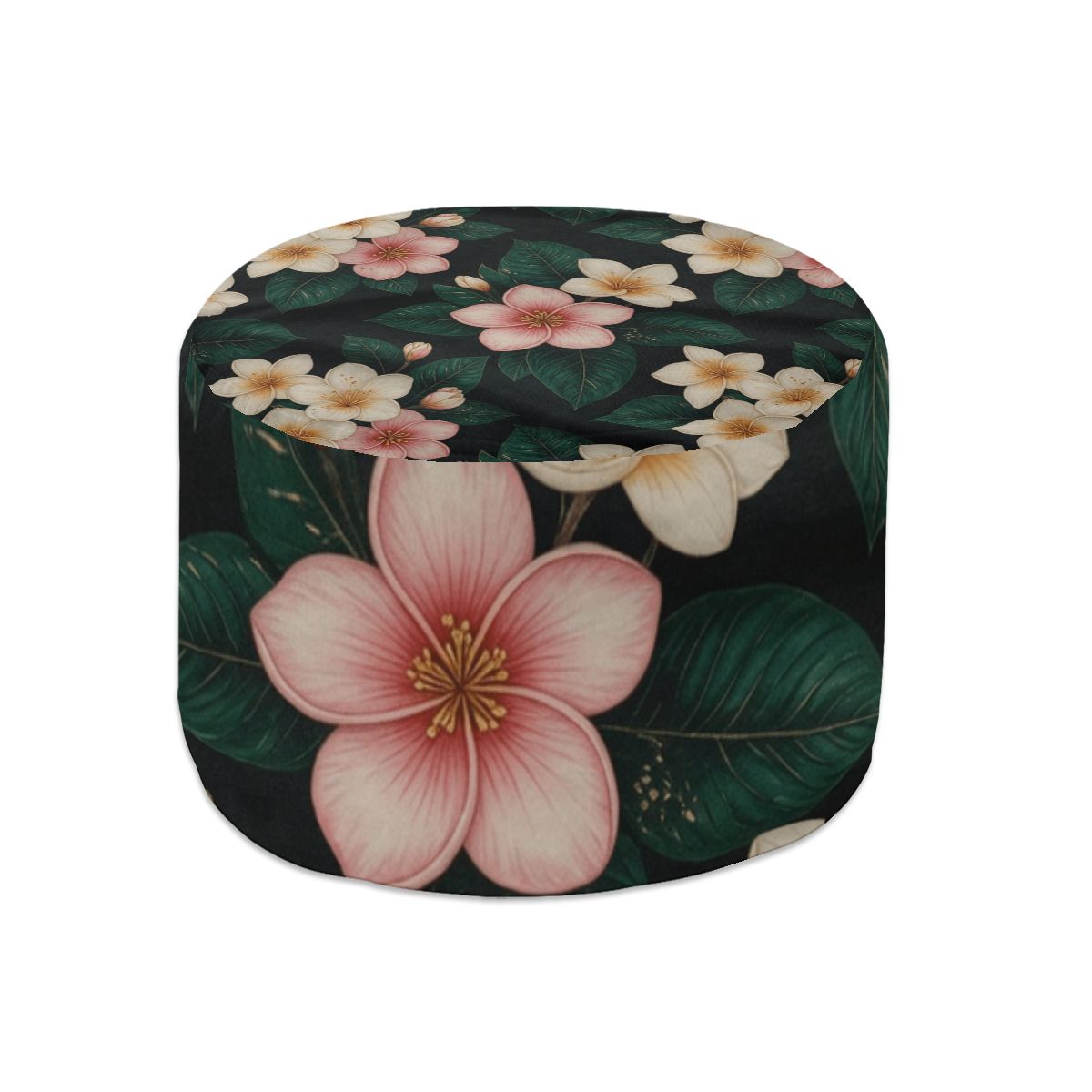 Round Pouf Ottoman 35plumeriav2aop
