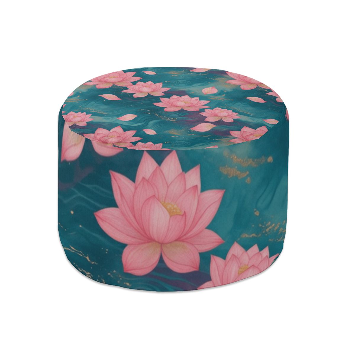 Round Pouf Ottoman 15lotosytealaop