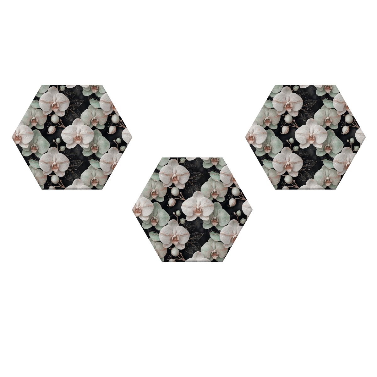 Orchidee Geste — Hexagon acoustic panels, 3 pcs