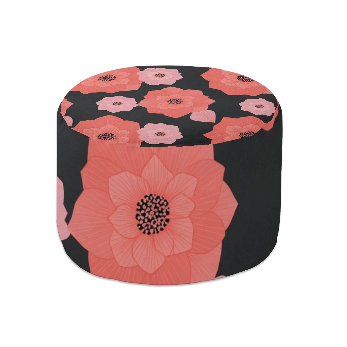 Round Pouf Ottoman 16cameliakoralaop