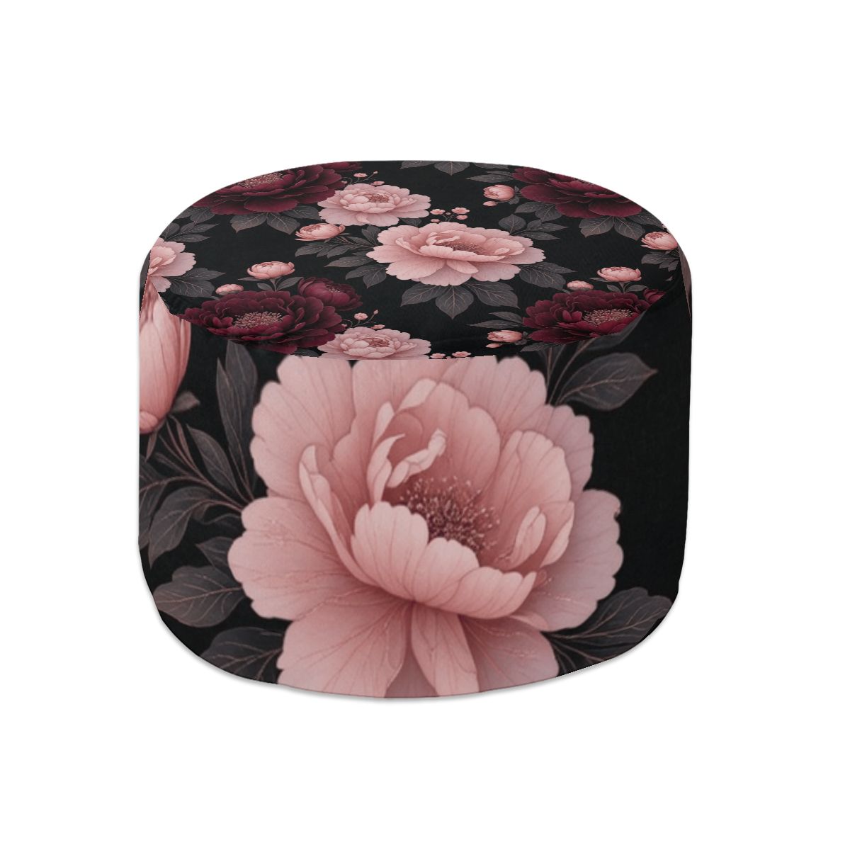 Round Pouf Ottoman 01peoniegardenaop