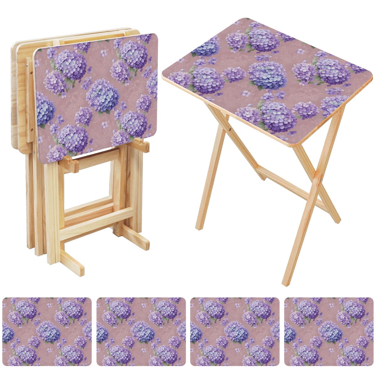 TV Trays with Storage Rack 33hortensjedenseaop