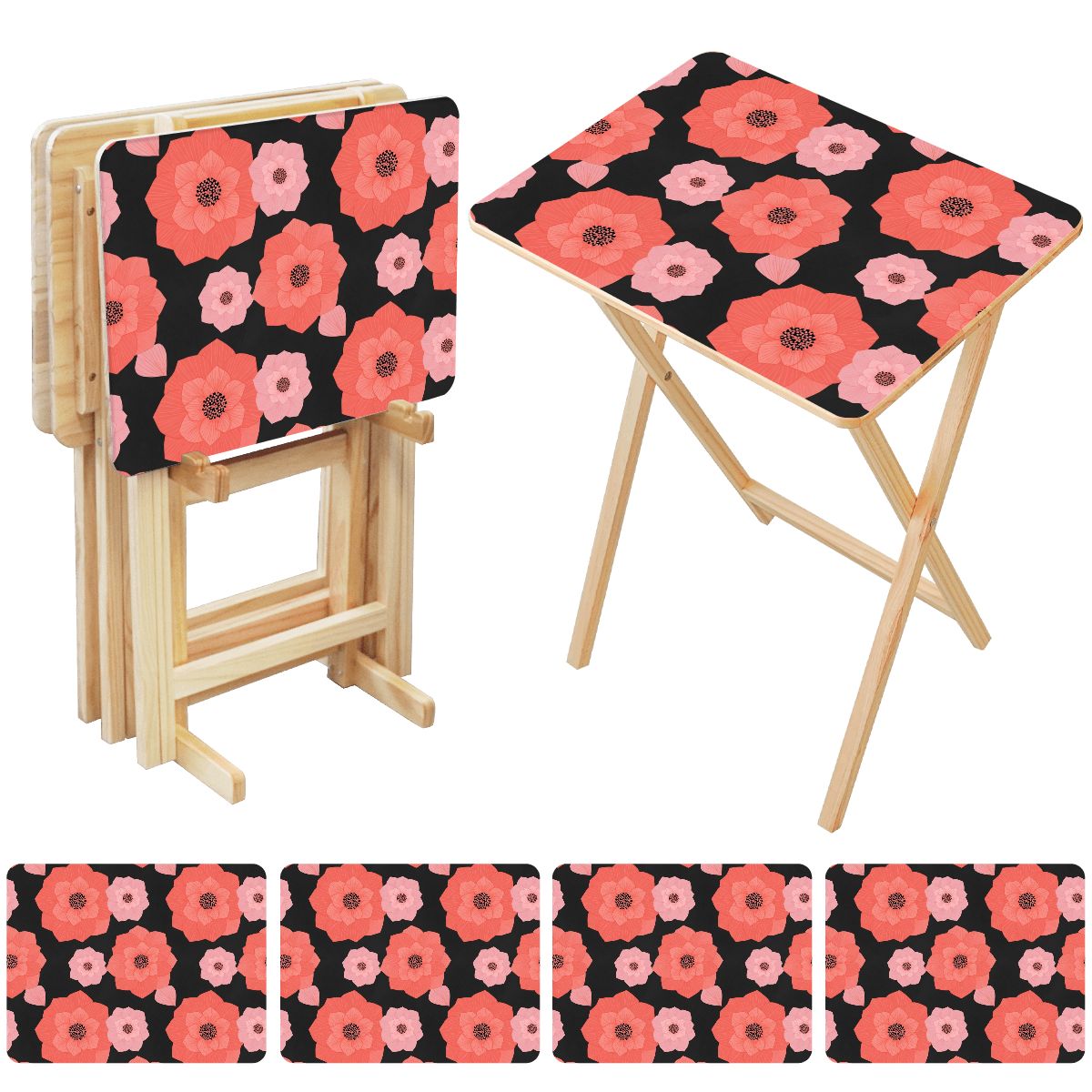 TV Trays with Storage Rack 16cameliakoralaop