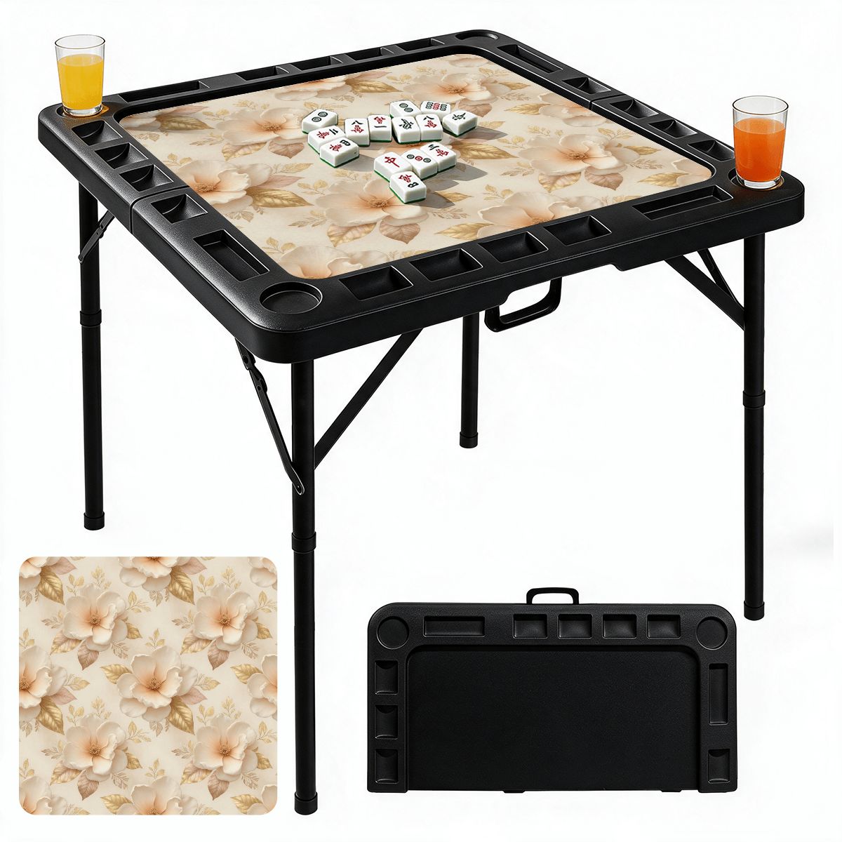 Black Foldable Mahjong Table 04magnoliechampagneaop