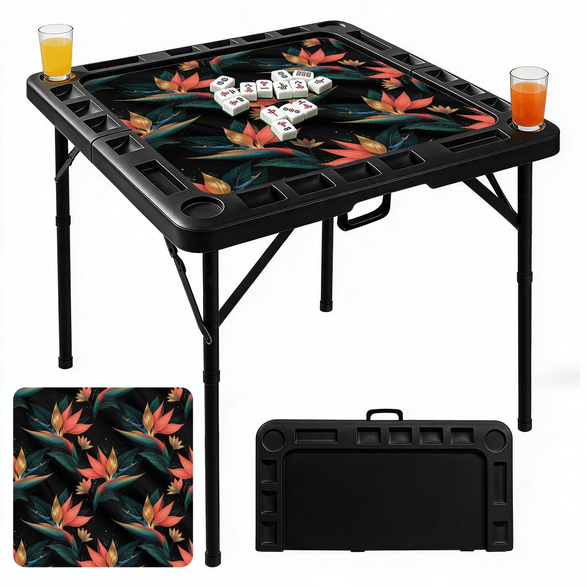 Black Foldable Mahjong Table 25rajskiptakaop