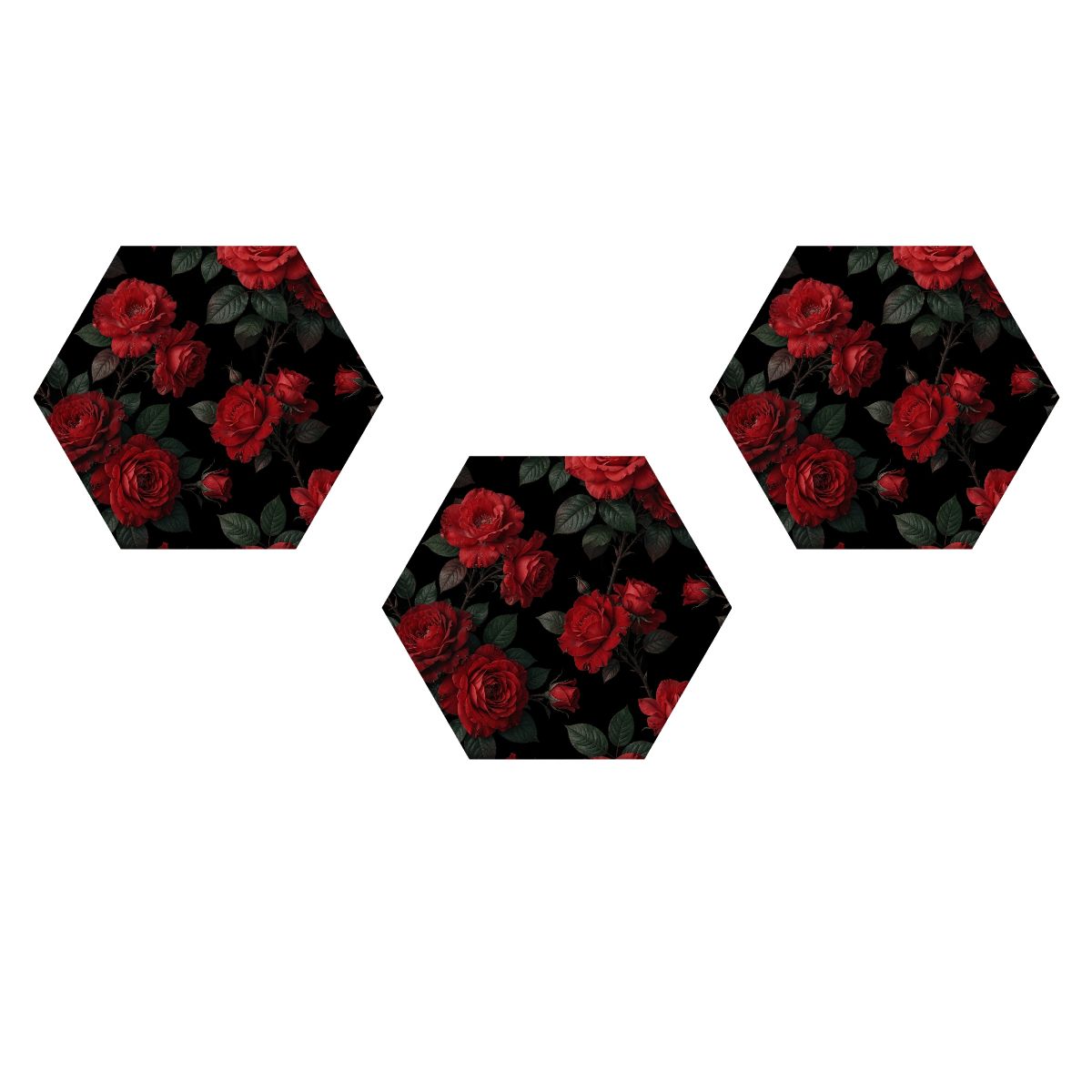 Roze Czerwone — Hexagon acoustic panels, 3 pcs