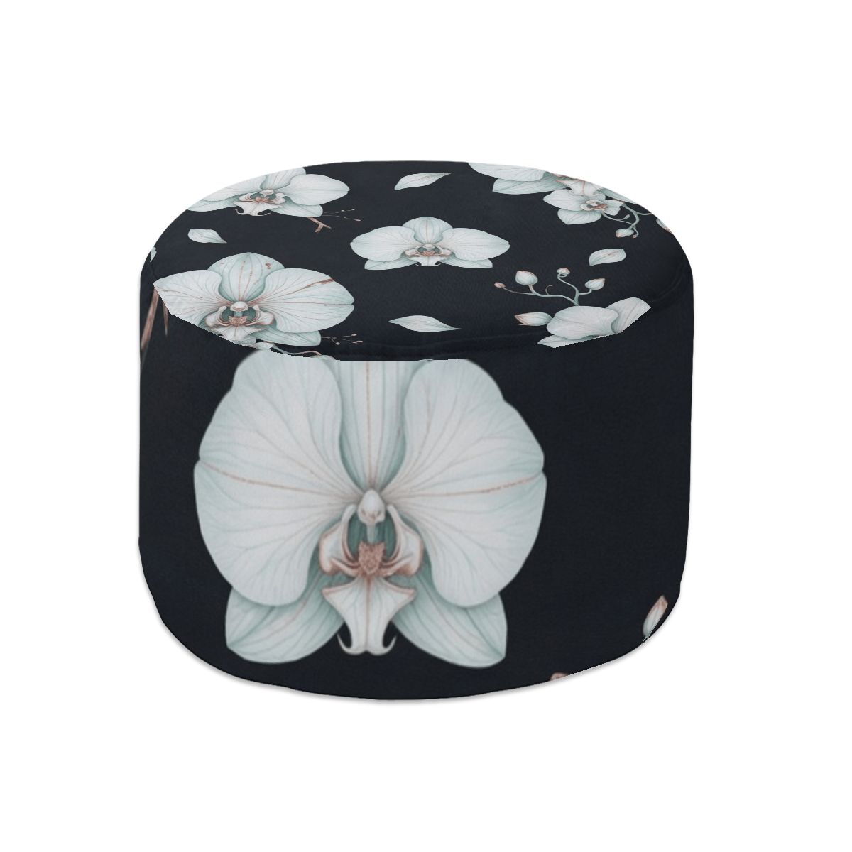 Round Pouf Ottoman 03orchideenocaop