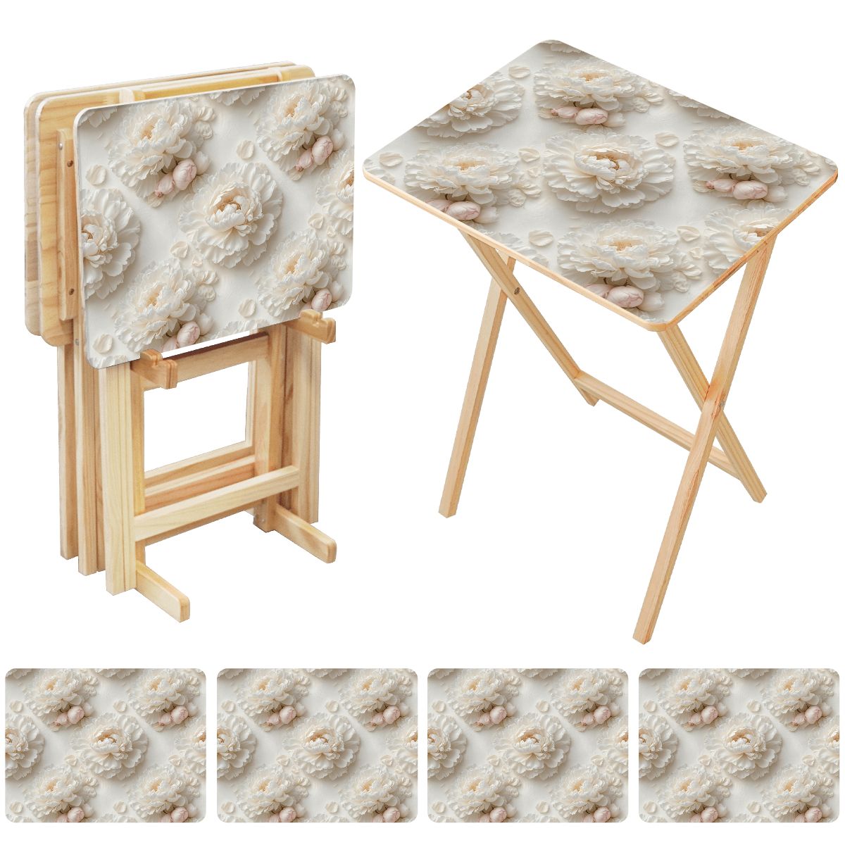 Peonie Biala — TV tray