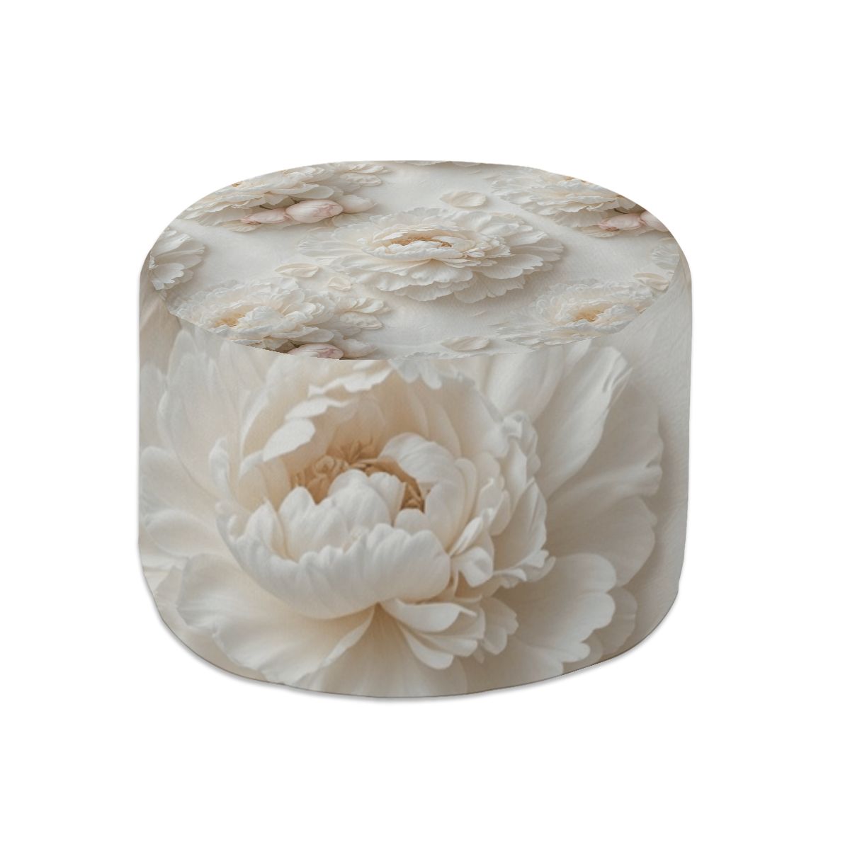 Round Pouf Ottoman 36peoniebialav2aop