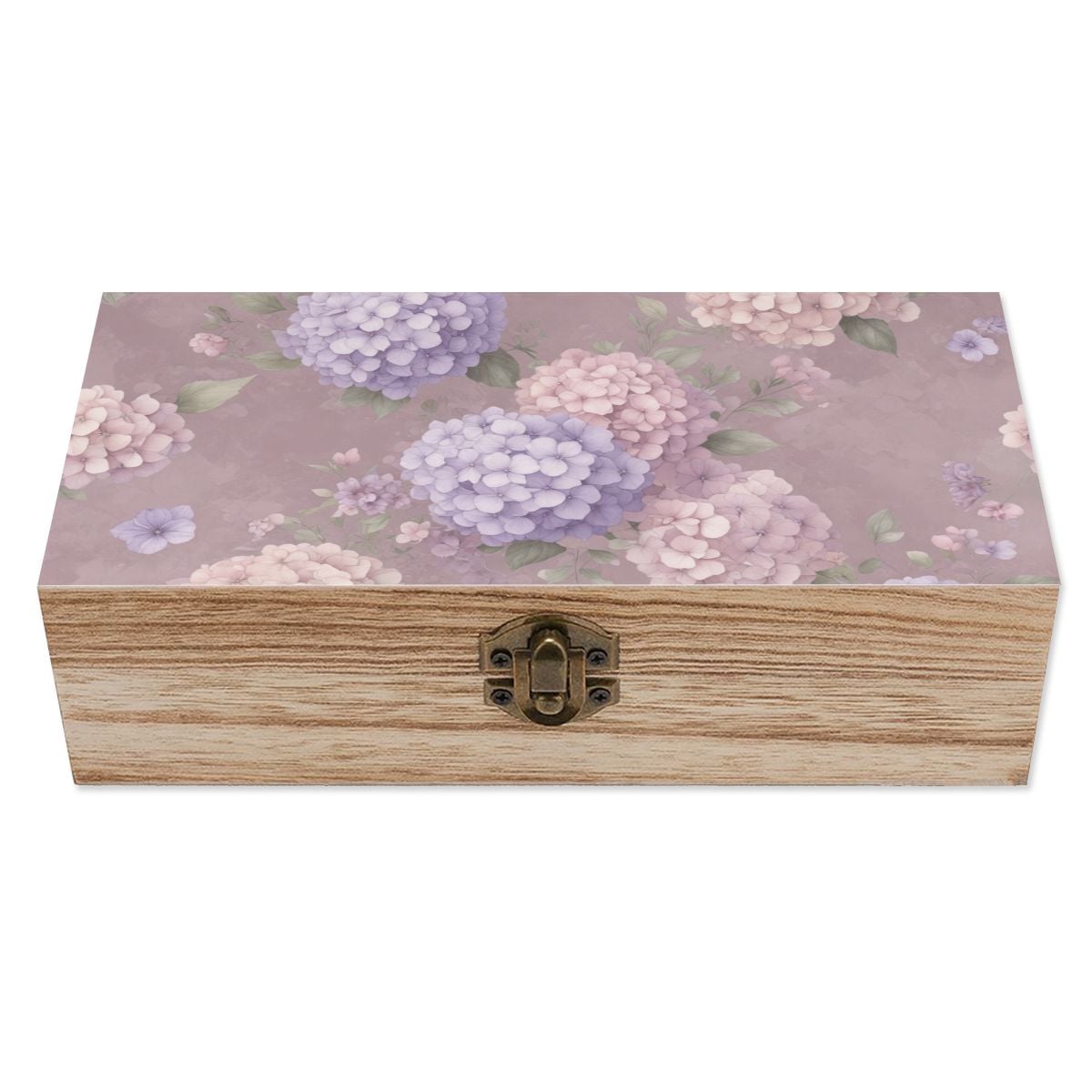 Wooden Storage Box 08hortensjelawendaaop