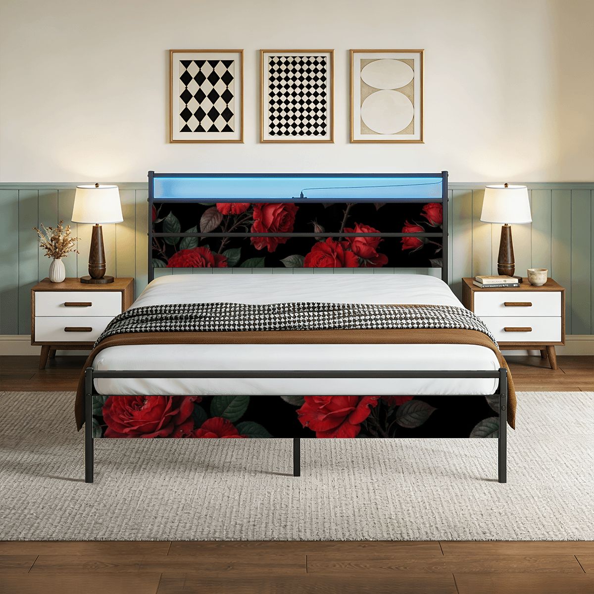 Bed Frame 12rozeczerwoneaop