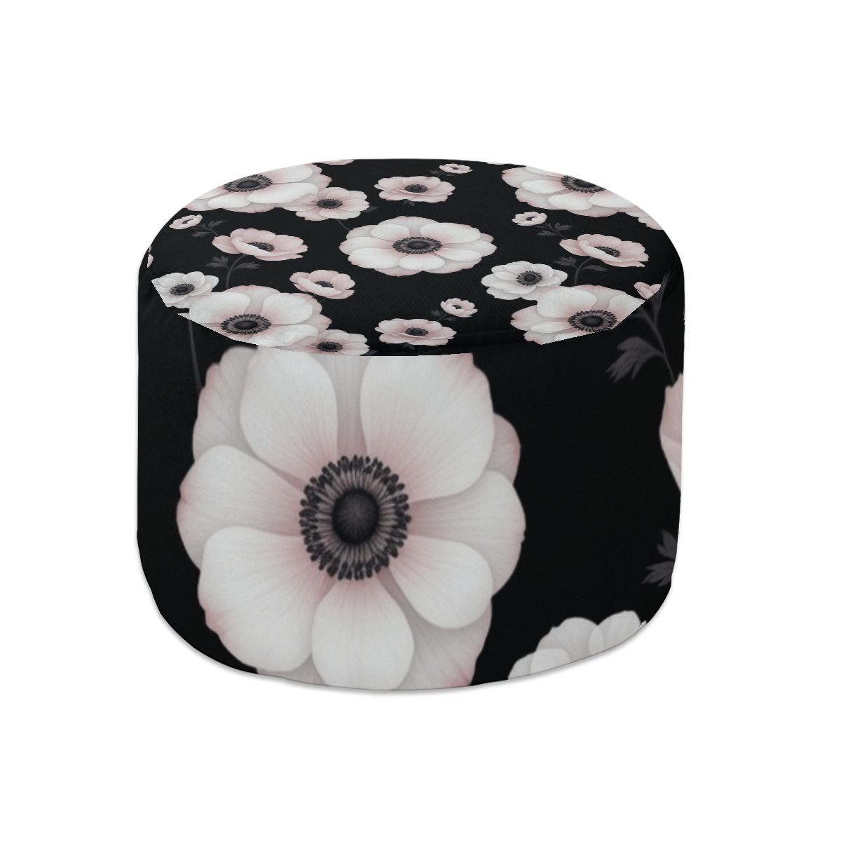 Round Pouf Ottoman 21anemonynoiraop