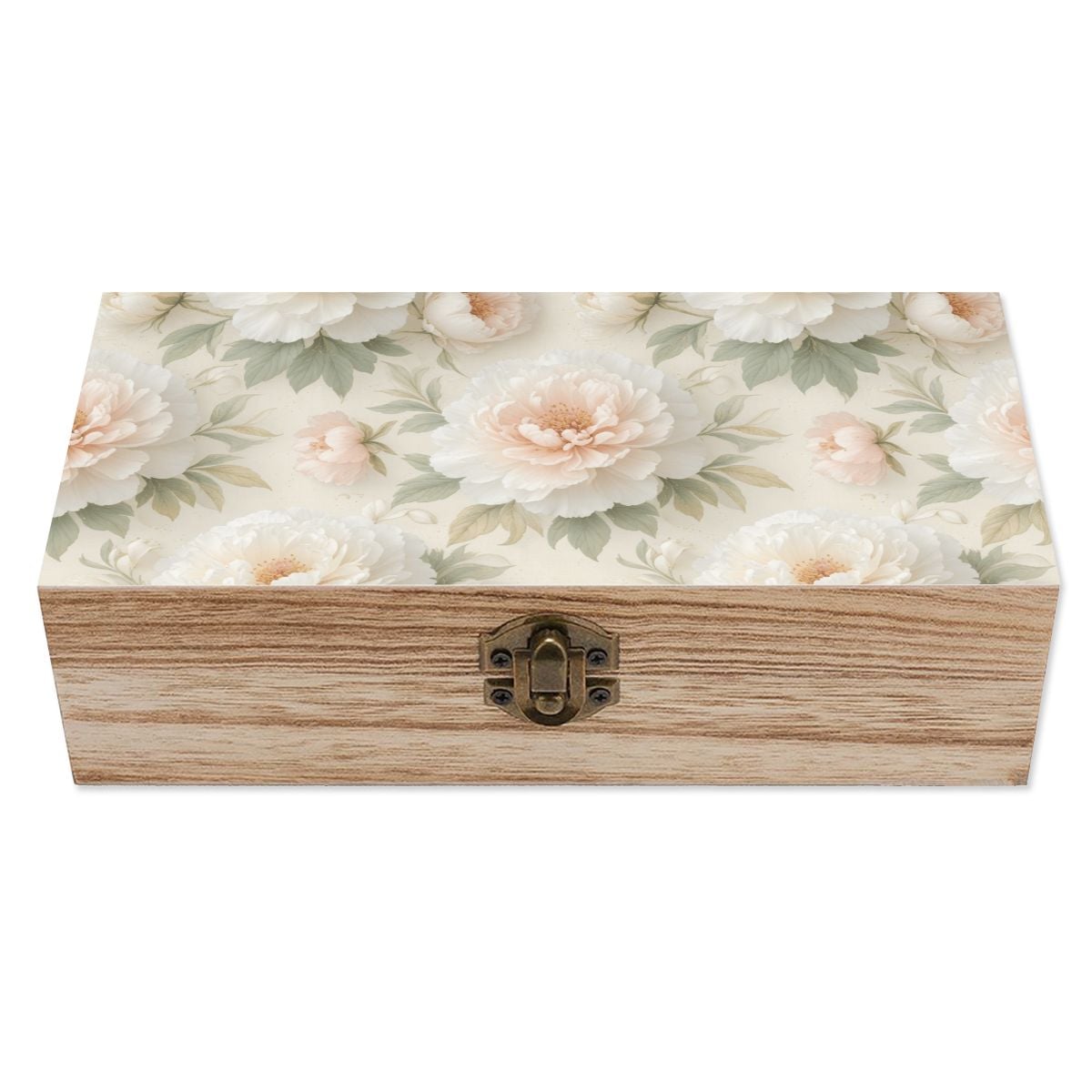 Wooden Storage Box 11peoniebialaaop