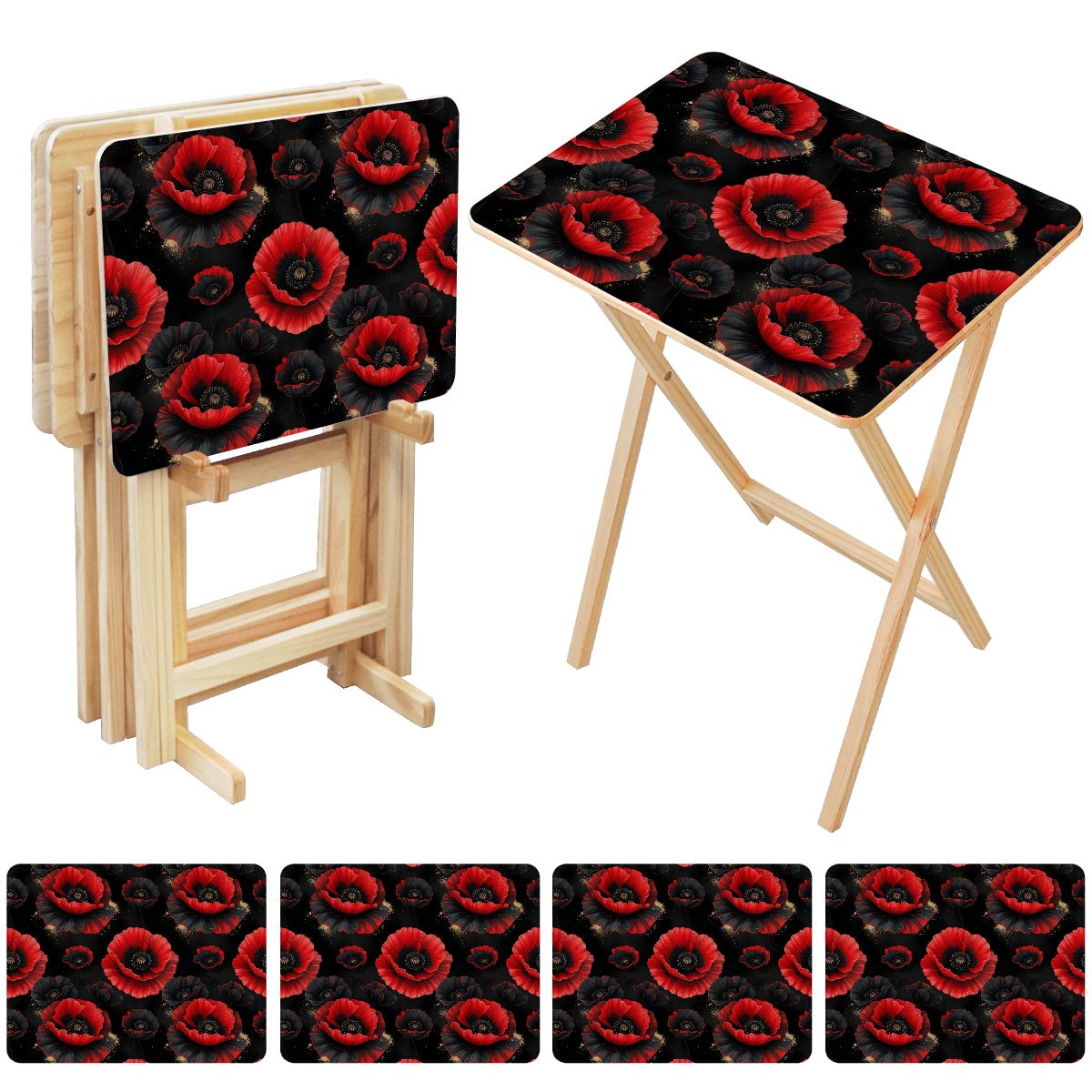 TV Trays with Storage Rack 17makinoiraop