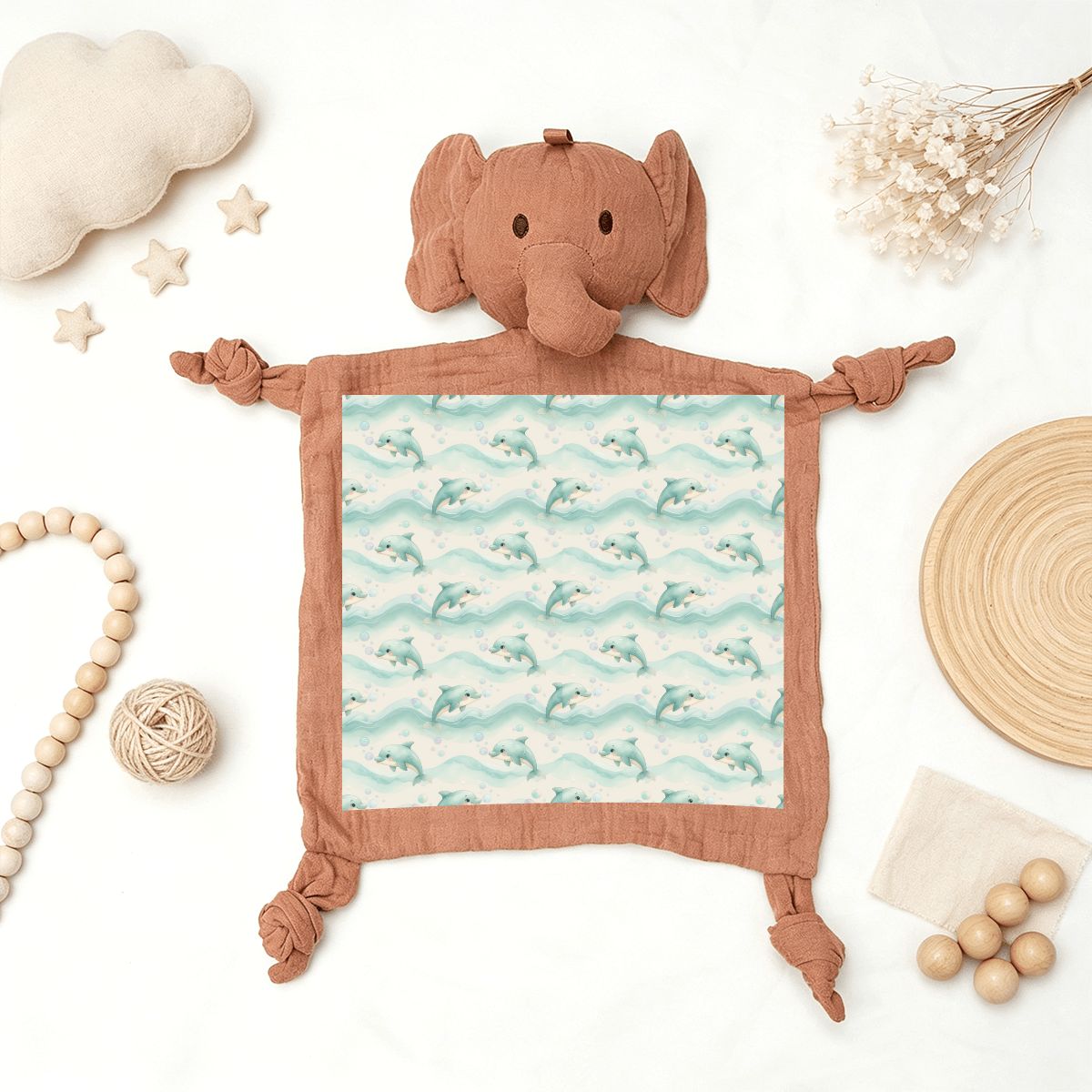 Muslin Baby Lovey  Animal Security Blanket 02oceandelfinkadense