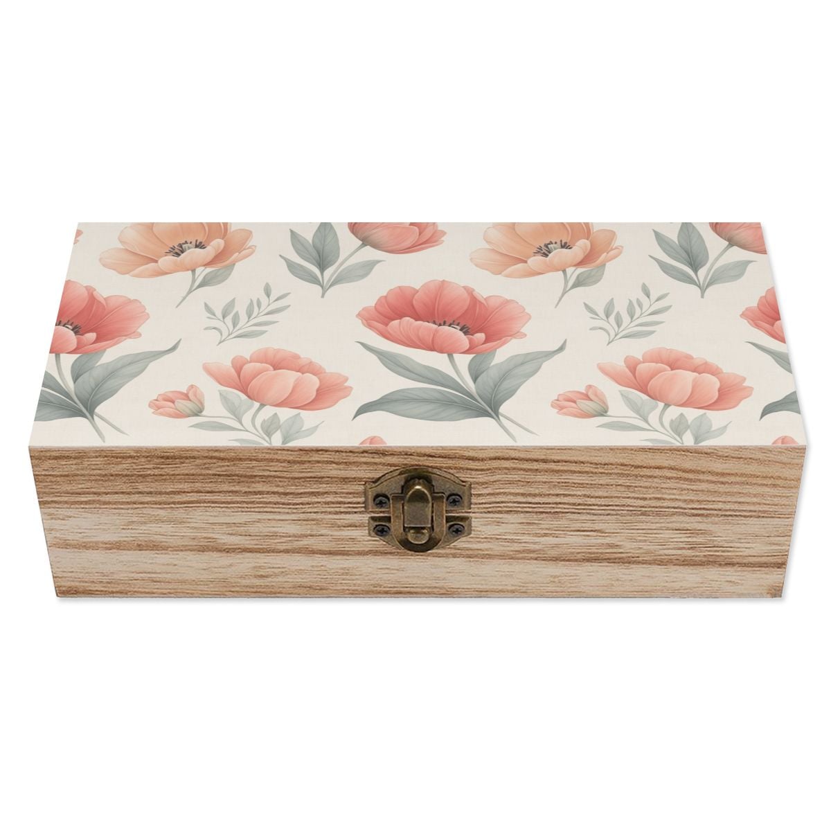 Wooden Storage Box 14tulipanypeachaop