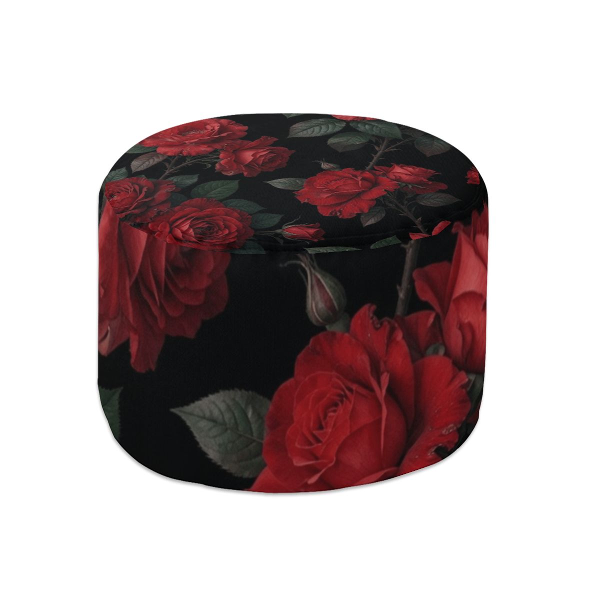 Round Pouf Ottoman 12rozeczerwoneaop
