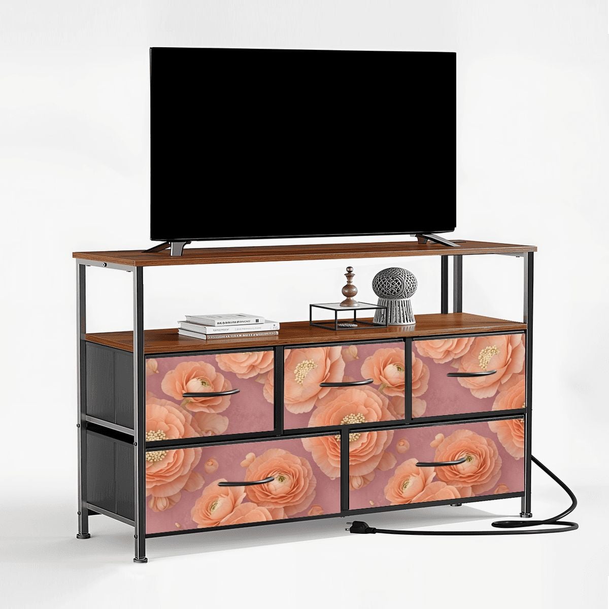 5Drawer TV Stand Dresser 19jaskrybrzoskwiniaaop