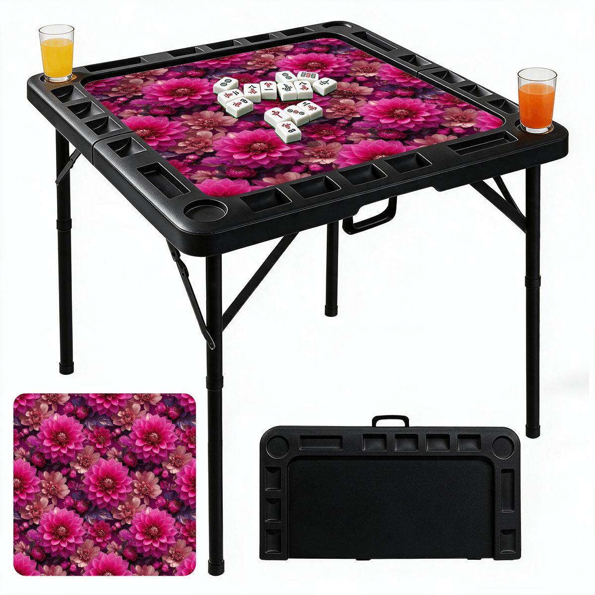 Black Foldable Mahjong Table 07daliefuksjaaop