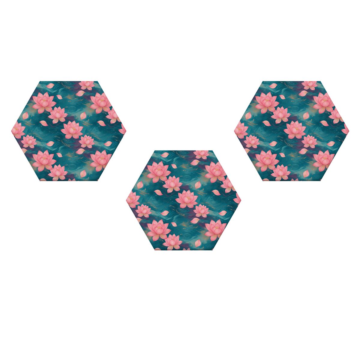 Lotosy Teal — Hexagon acoustic panels