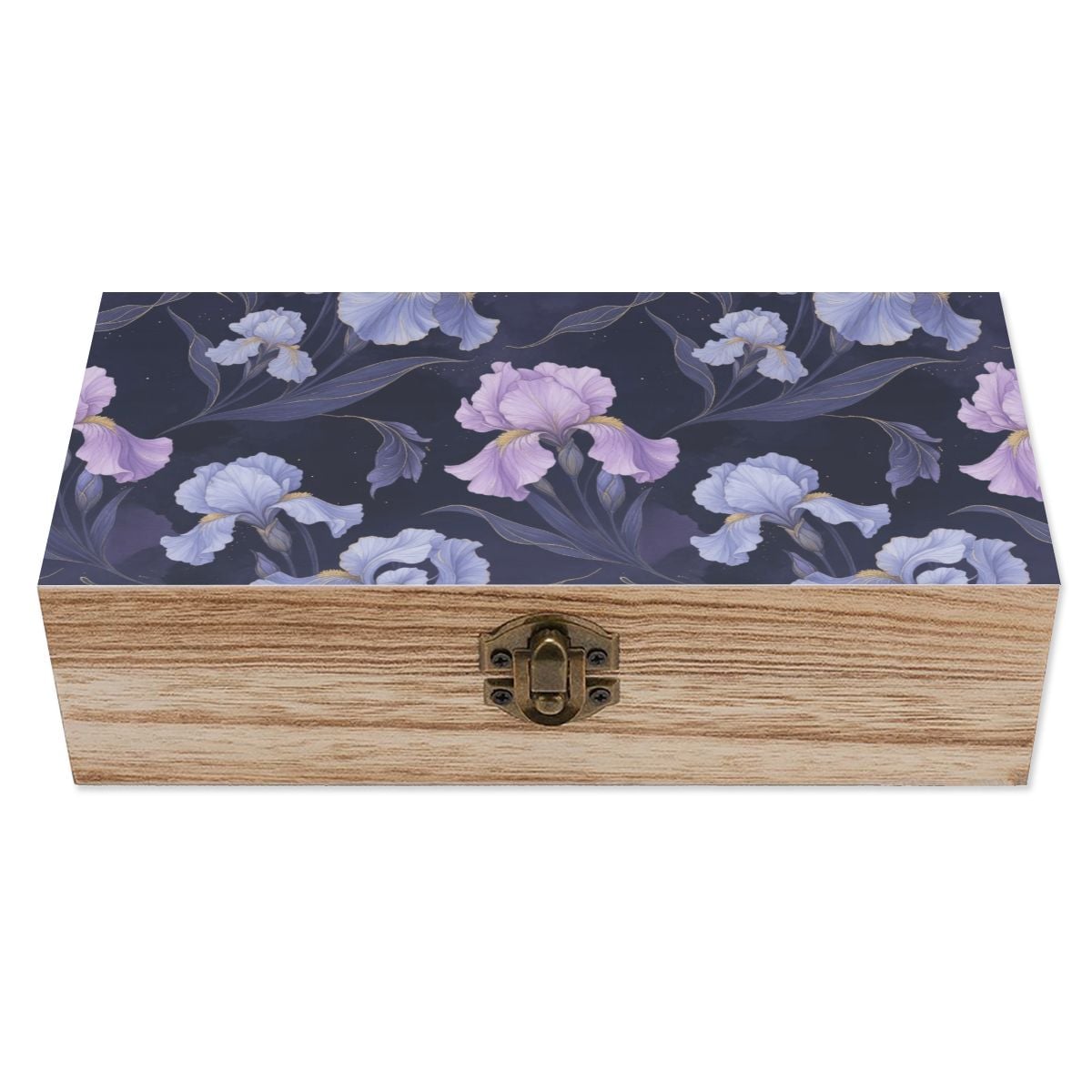 Wooden Storage Box 13irysyindigoaop