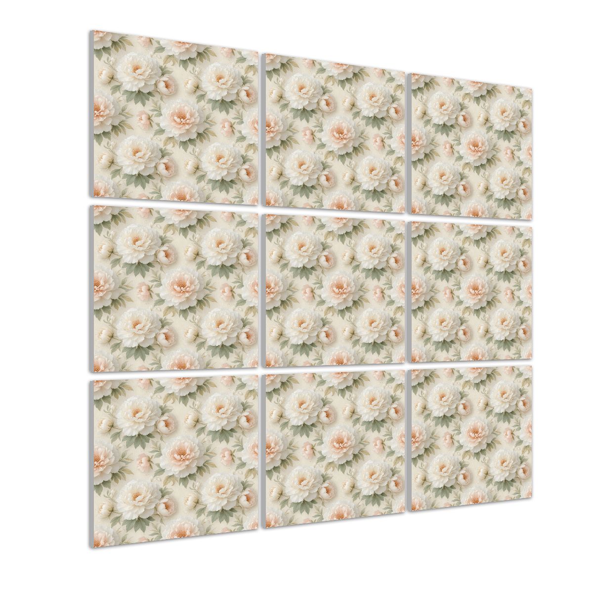 Sound Absorbing Wall Art 9 pcs 11peoniebialaaop