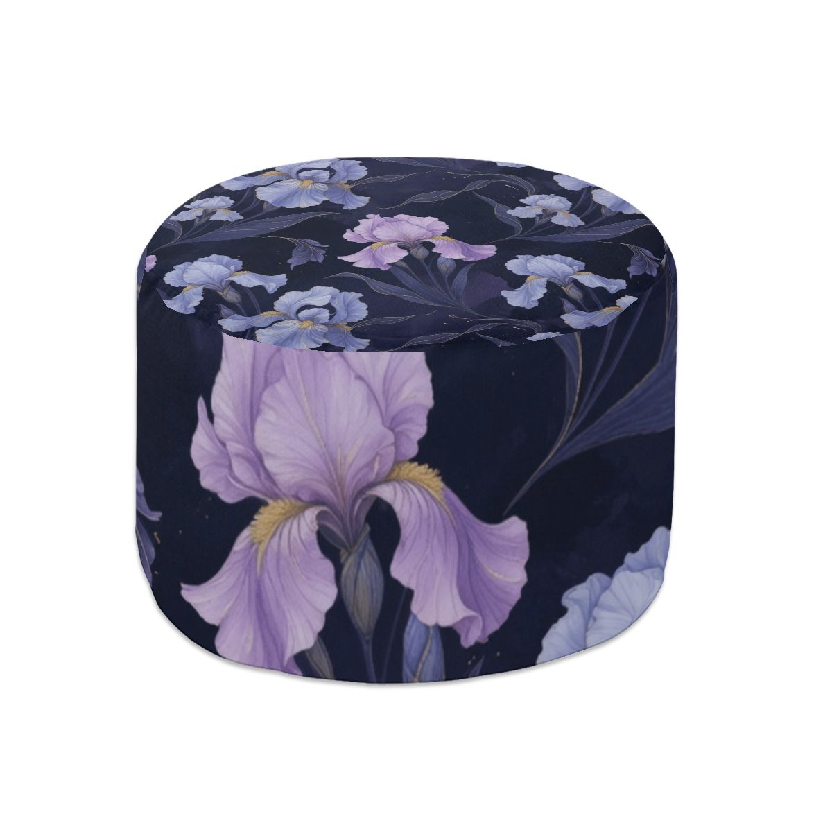 Round Pouf Ottoman 13irysyindigoaop