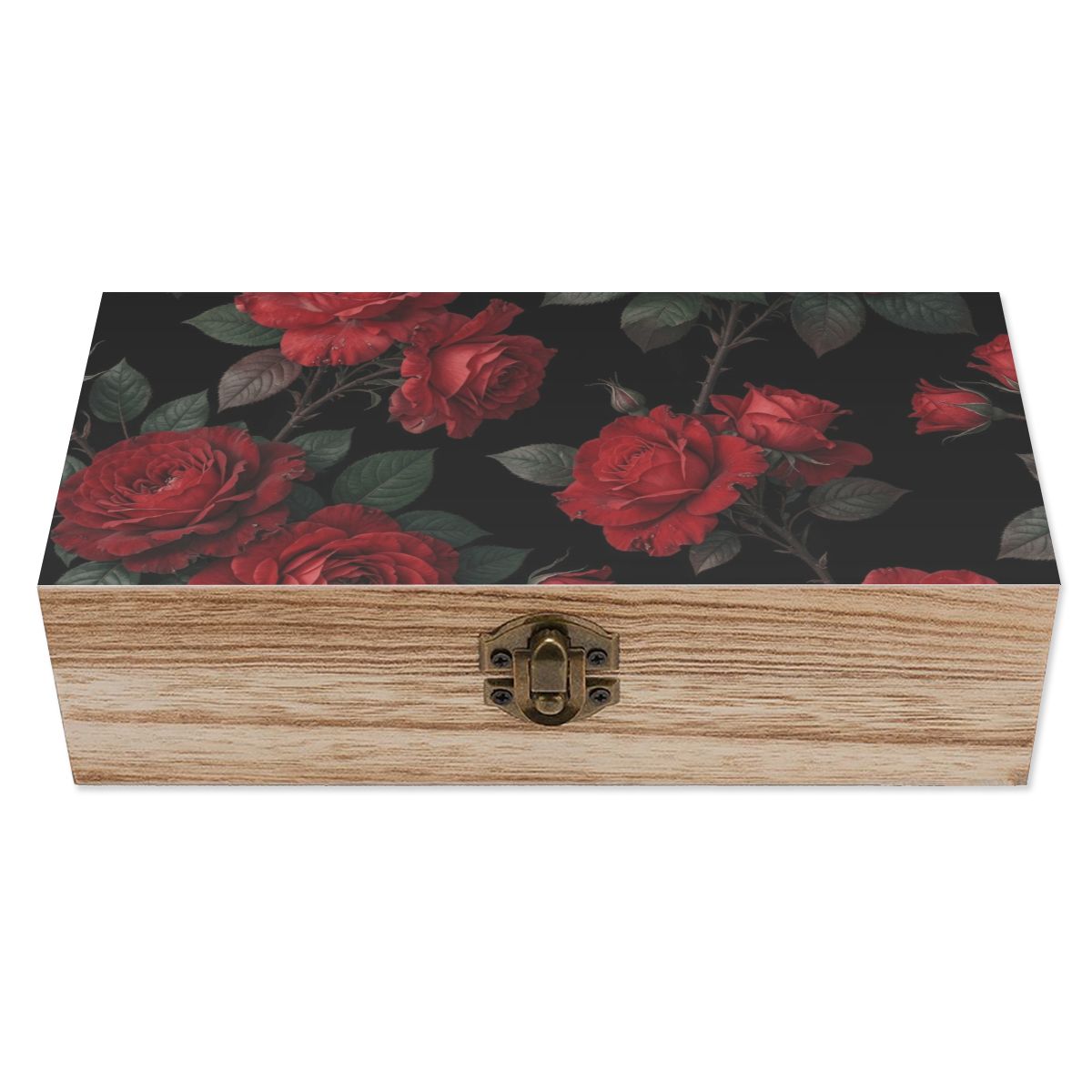Wooden Storage Box 12rozeczerwoneaop