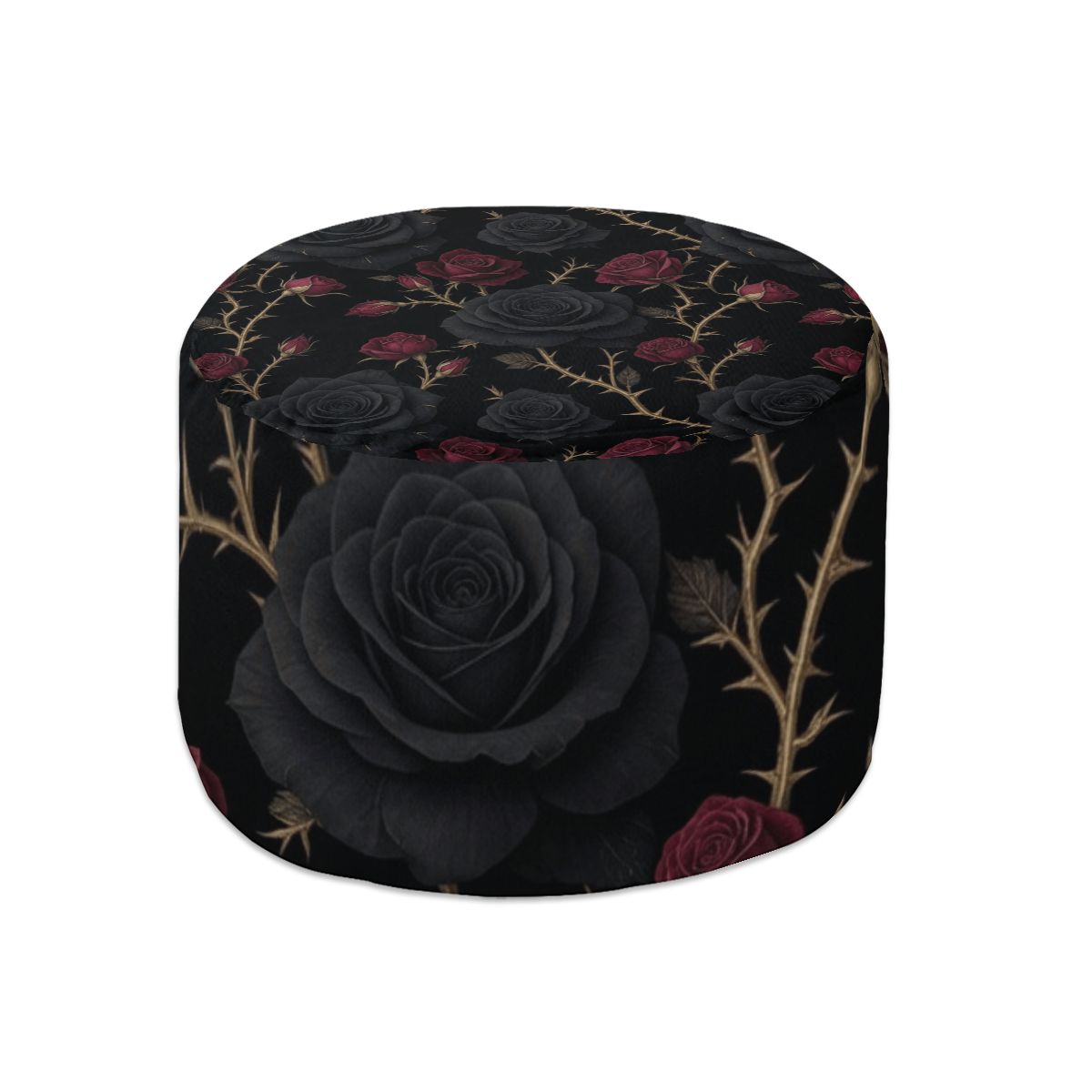 Round Pouf Ottoman 34noirrosev2aop
