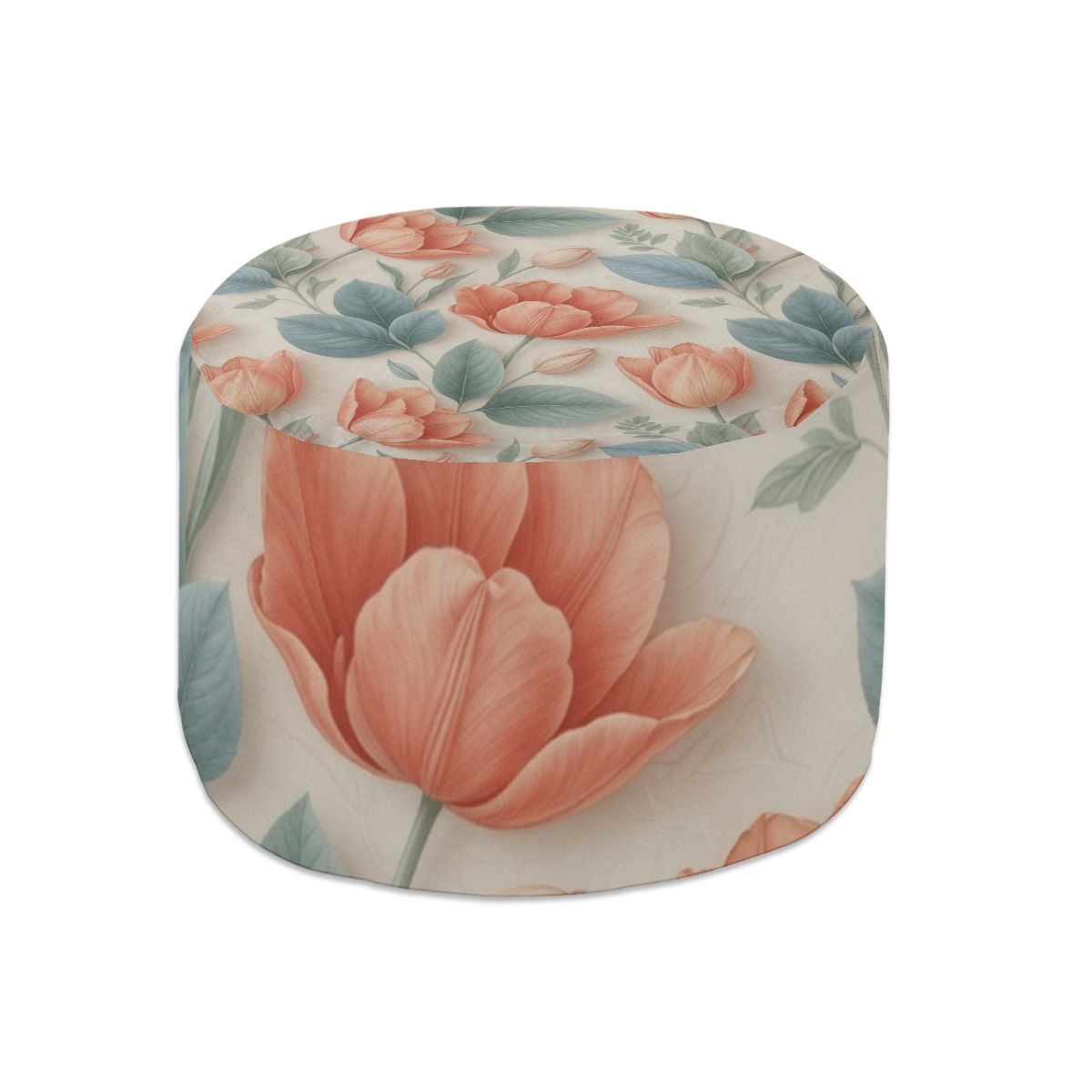 Round Pouf Ottoman 39tulipanyv2aop