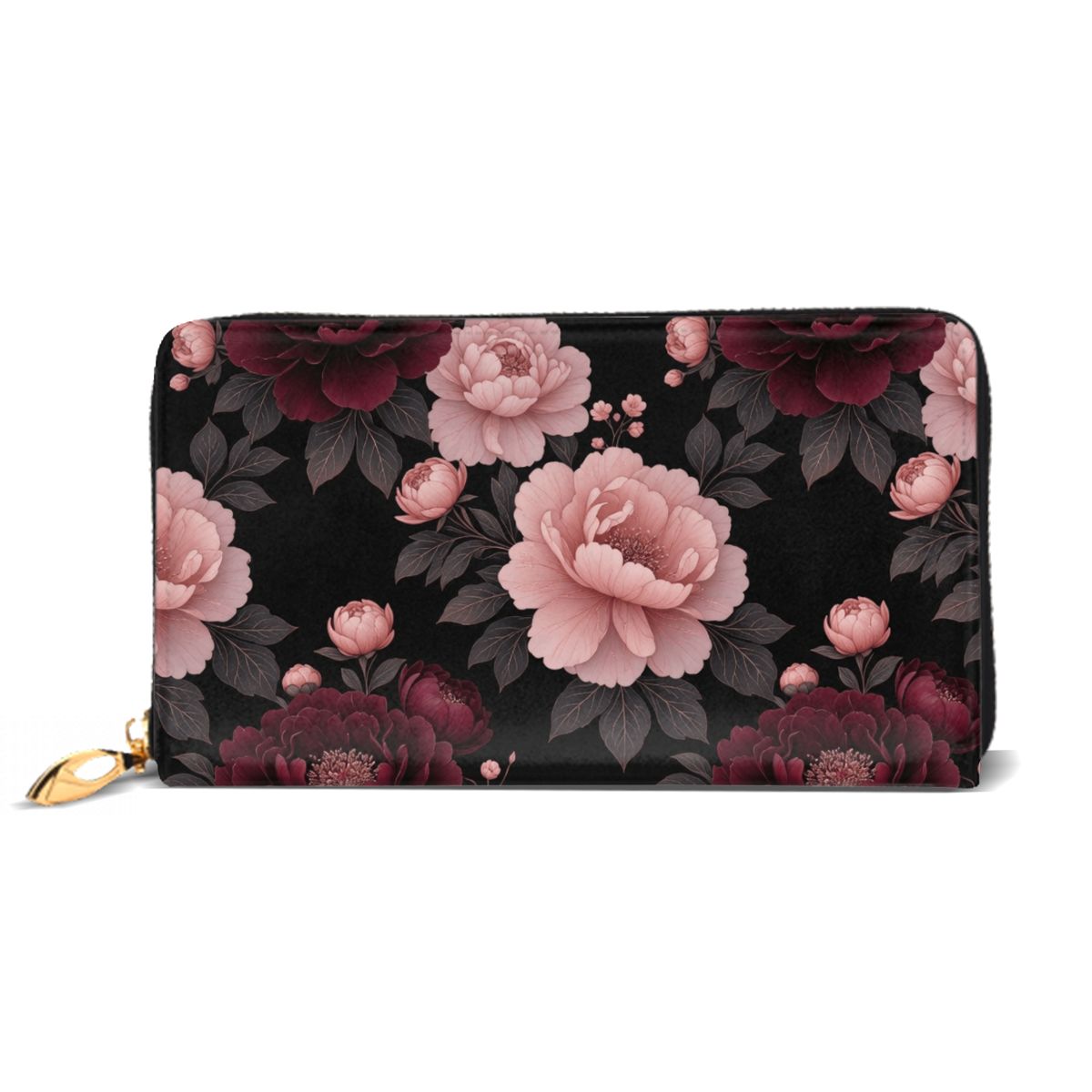 Horizontal Leather Long Clutch Wallet 01peoniegardenaop