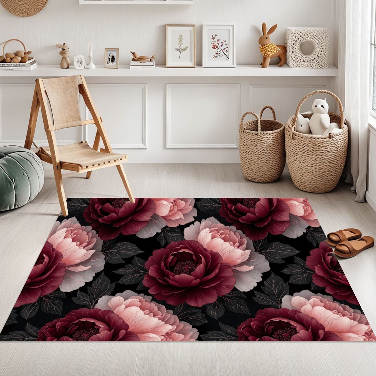 Area Rug without Tassels (3:5) 26peoniegardenv2aop