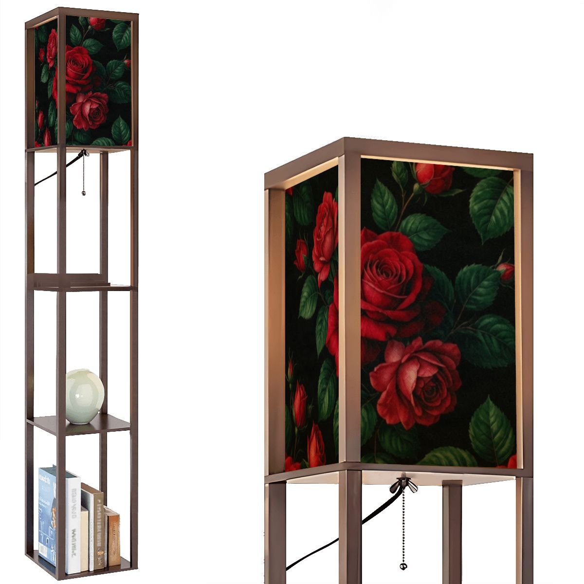 Floor Lamp with Shelves (Made in USA) 37rozeczerwonev2aop