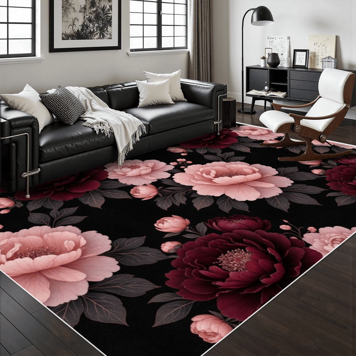 Peonie Garden — Rug with border