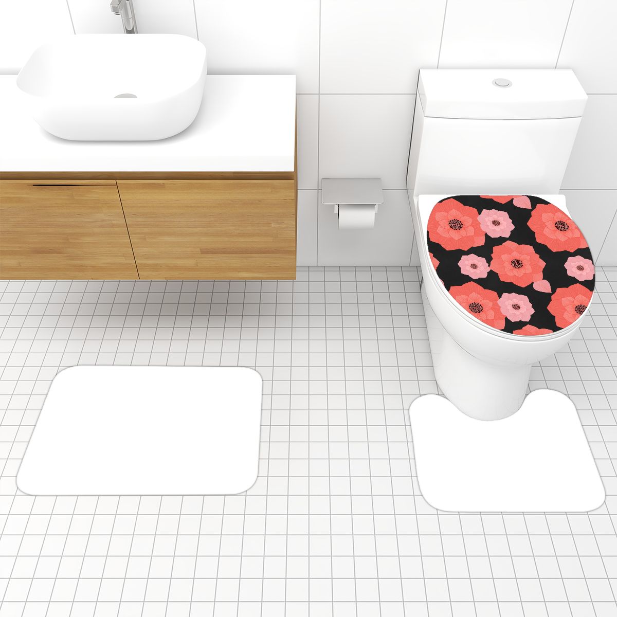 Bathroom Rugs Set 3 pcs 16cameliakoralaop