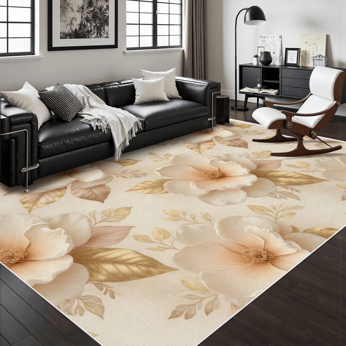 Magnolie Champagne — Rug with border