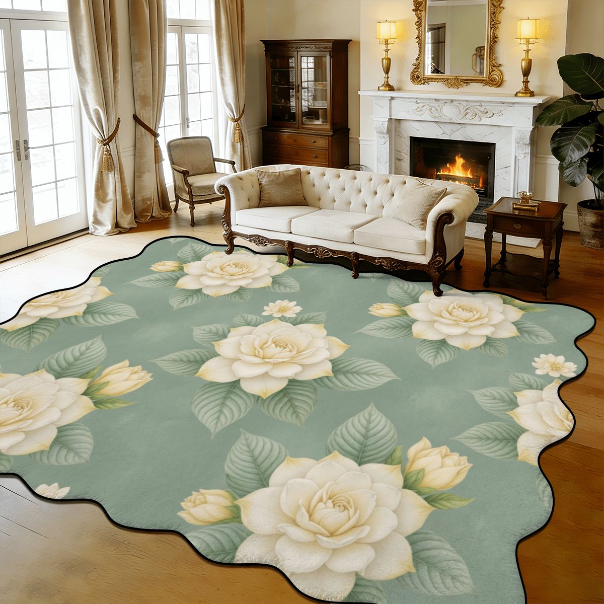 Gardenie — Scalloped rug