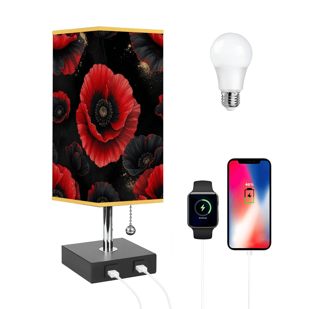 Maki Noir — Lampa stołowa kwadratowa