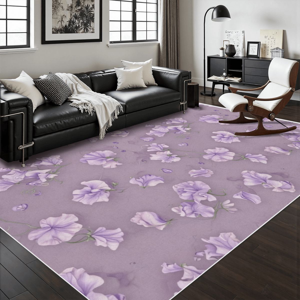 Area Rug with White Border 48"x72" 23groszeklawendaaop