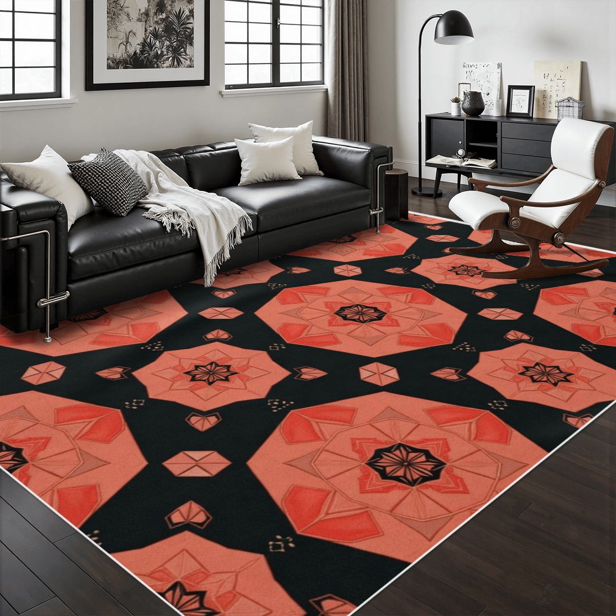Area Rug with White Border 48"x72" 41cameliav2aop